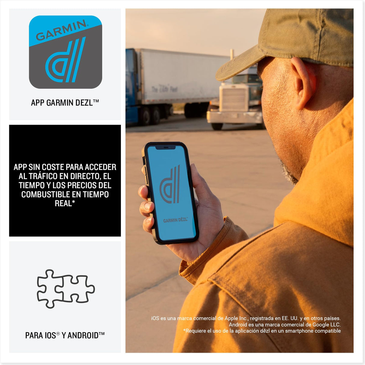 Garmin dēzl LGV720, GPS para camión con Pantalla Brillante de 7'', Información de tráfico en Tiempo Real, Voz y Asistencia al Conductor, Rutas Personalizadas, Mapas de EU, Alertas meteorológicas