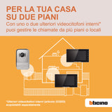 Bticino Easykit Plus 318913 - Videoportero monofamiliar Plug-In de 2 cables con: 1 botonera externa con timbre y cámara, 1 monitor interno de 7 pulgadas a color con manos libres, ampliable para