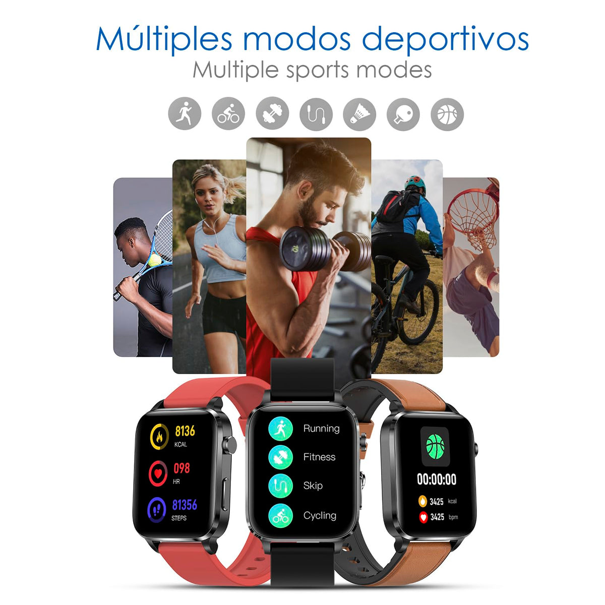DAM Smartwatch F100 con Terapia de Salud con láser de Doble sonda. Monitor de O2, tensión y termómetro. Varios Modos Deportivos. 3,7x1,1x4,2 Cm. Color: Negro