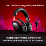 HyperX Cloud III S - Auriculares Gaming inalámbricos, Bluetooth, 2.4Ghz, PC, PS5, Xbox, Drivers 53 mm, DTS, micrófono 10mm, batería hasta 200h, Rojo-Negro