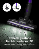 Vexilar Aspiradora sin Cable V8PRO 35KPa,Aspirador 3-en-1 Autonomía 40 Mins, Escoba Aspiradora sin Cable Potente Succión,Aspirador Vertical para Pelo de Mascotas/Alfombra/Suelo/Coche