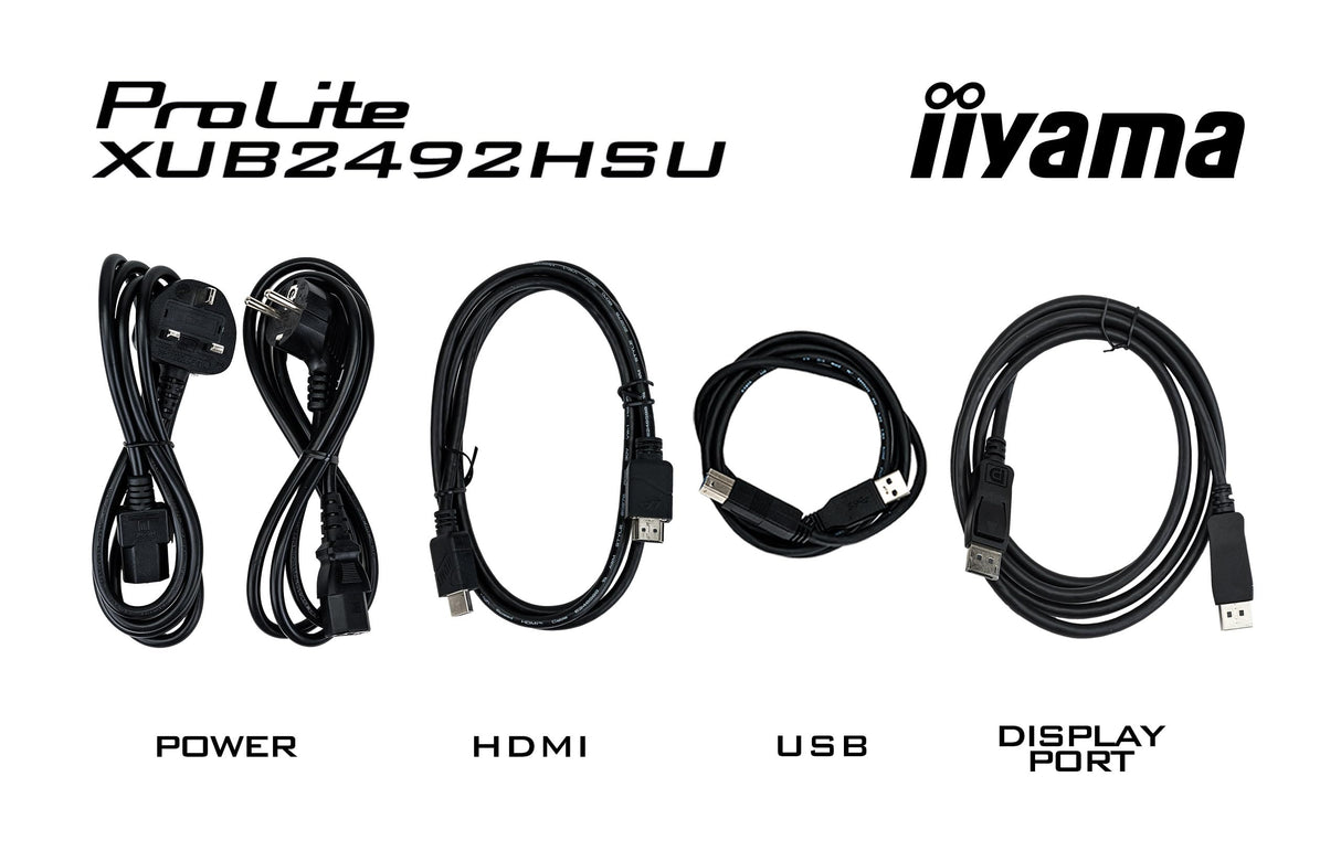 iiyama XUB2492HSU-W6 24" Blanco Panel IPS, 1920x1080100Hz, 15cm Regulable en Altura, Pivotante, Pivot, 250cd/m², Altavoces, HDMI, DisplayPort, 0,4ms MPRT, FreeSync, USB 4X 3.2 (23,8" Vis)