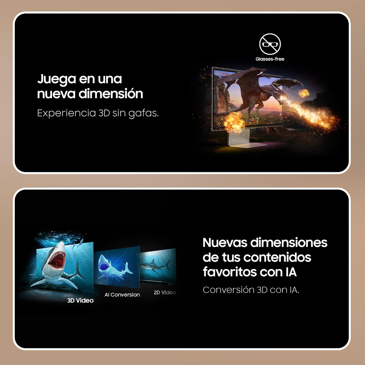 SAMSUNG LS27FG904XUXEN- Monitor Gaming Odyssey 3D G90XF 4K (3840 x 2160, 16:9, 165Hz, 1ms(GTG), 4K, Experiencia 3D sin Gafas, IA 3D Video, Reality Hub Mercury Silver