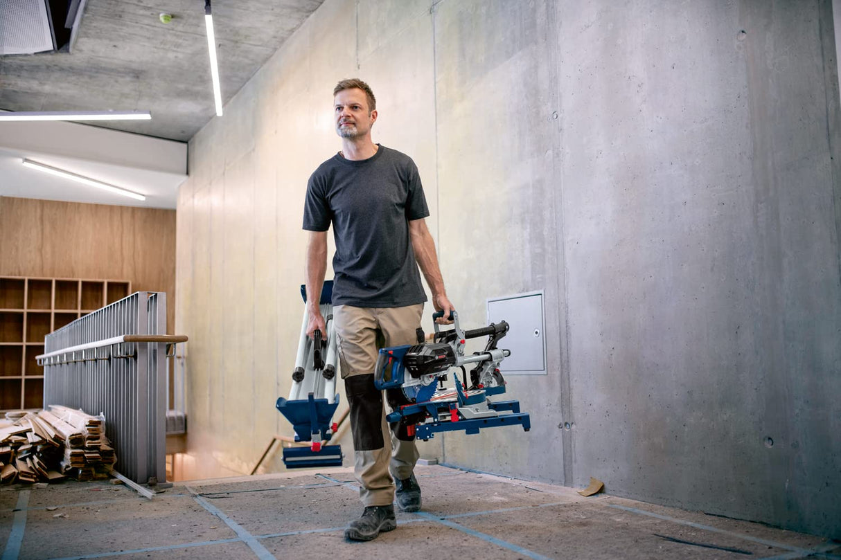 Bosch Professional BITURBO GCM 18V-216 DC - Ingletadora telescópica a batería (Brushless, 18V, Ø 216 mm, Dual láser, Connectivity, 2 discos, sin batería)
