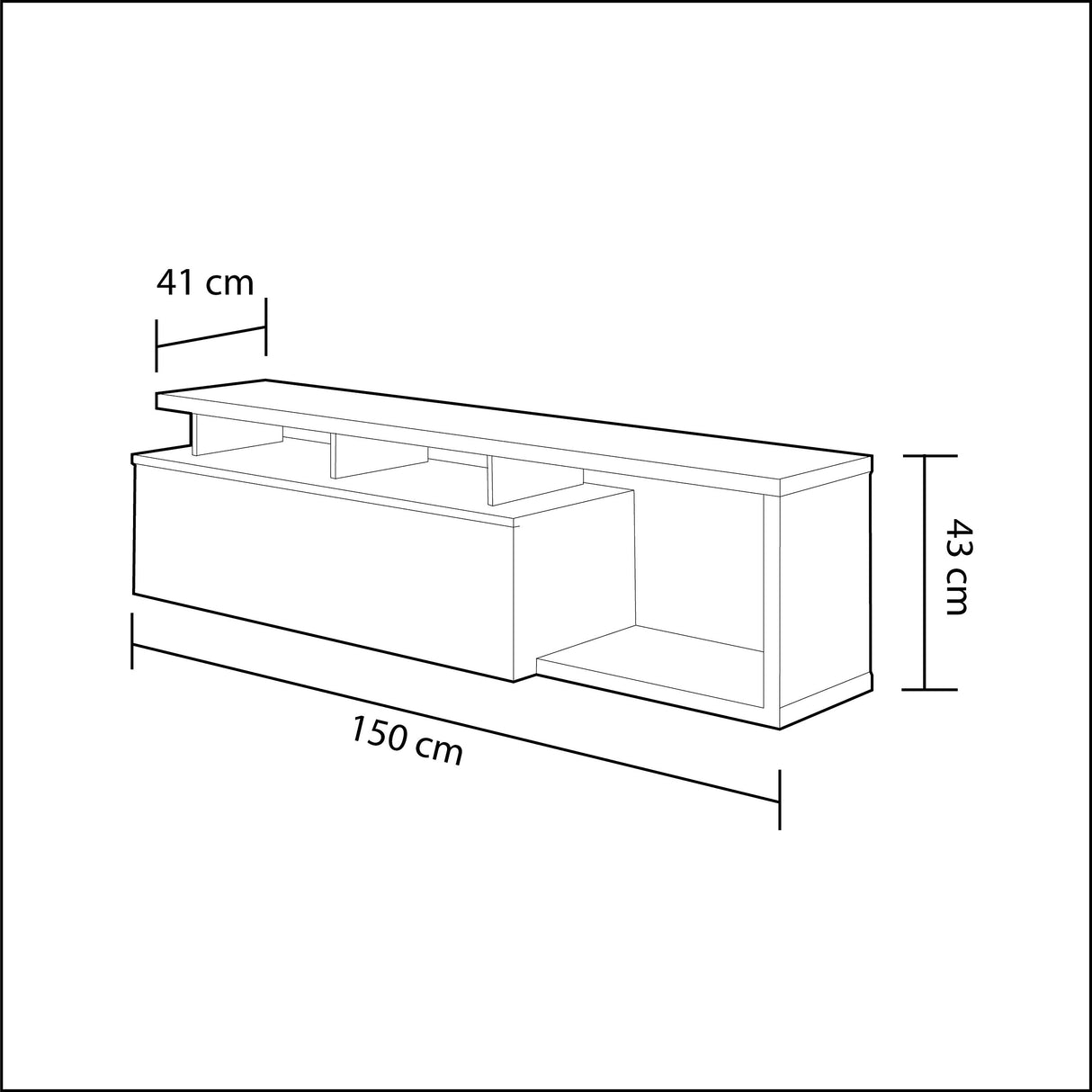 Habitdesign Modulo de TV Moderno, Mueble Salon, Modelo Blue-Tech, Color Blanco Brillo y Luces LED, Medidas: 150 cm (Ancho) x 43 cm (Alto) x 41 cm (Fondo)