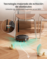 LEFANT Robot aspirador M310, 4500 Pa, superdelgado, con prevención precisa de obstáculos, tiempo de funcionamiento de 180 minutos, filtro HEPA, aspiradora robot WiFi para pelo de animales, alfombras y