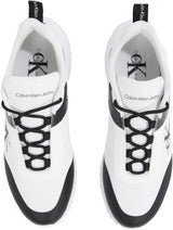 Calvin Klein Runner Sneaker para Hombre Zapatillas de Deporte, Blanco (Bright White/Black), 46