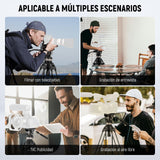 NEEWER 78" Trípode Vídeo de Fibra Carbono con Cabezal Fluido, Trípode de Bloqueo Liberación con 6 Nivel Contrapeso, 4 Nivel Amortiguación de Giro/Inclinación, Placa QR Modo Dual, Máx Carga 18lb, LL55