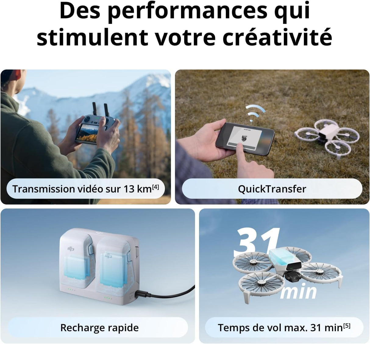 DJI Flip,Drone con cámara 4k adulto, mini drone con cámara, < 249g, drone función sígueme, 13km transmisión de vídeo, arranque manual,retorno automático,31min tiempo de vuelo,con delantal ((RC-N3))