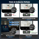 NEEWER Micrófono Lavalier Inalámbrico para iPhone Mini Mic Solapa Set Cancelar Ruido y Estuche de Carga USB C OTG Batería 24H 200m Alcance Compatible con iPhone 16 15 Android PC Portátil, KM18