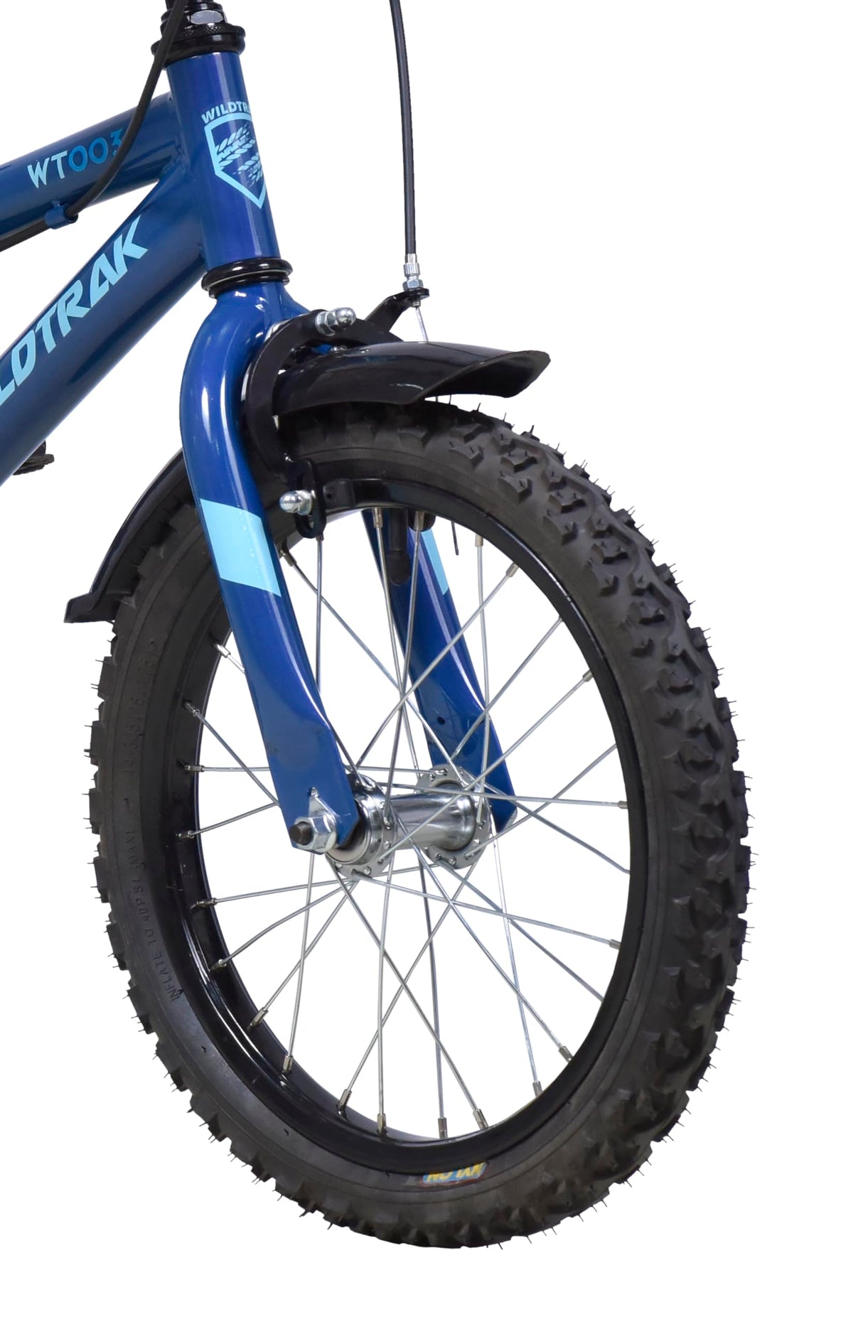 Wildtrak - Bicicleta 16 pulgadas para niños de 3 a 7 años con ruedines con ruedines - Azul