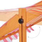 Relaxdays Arenero Niños con Techo Regulable, 117 x 117 x 117 cm, Cajón de Arena con Forro, Madera de Abeto, Natural, Poliéster