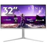 PHILIPS 32M2N6901A UHD Monitor 32 Pulgadas 165HZ Panel QD-OLED, 0.03ms GtG, HDR400 TrueBlack, G-Sync Comp, Altura Ajustable, (3840x2160 HDMI 2X 2.1 DP 1x 1.4 USB Hub) Blanco
