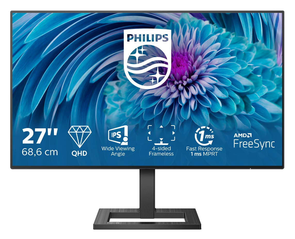 Philips Monitors 275E2FAE/00-27" QHD, 75Hz, 1ms, IPS, Adaptive Sync (2560x1440, 350cd/m, 2xHDMI, DisplayPort), negro