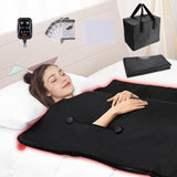 VEVOR Manta de Sauna de Infrarrojos Lejanos Portátil 180x90 cm Temperatura Ajustable 1-6 Niveles 35-85 °C Temporizador 1-60 min Orificios para los Brazos Bolsas de Sauna Calefacción Fibra de Carbono