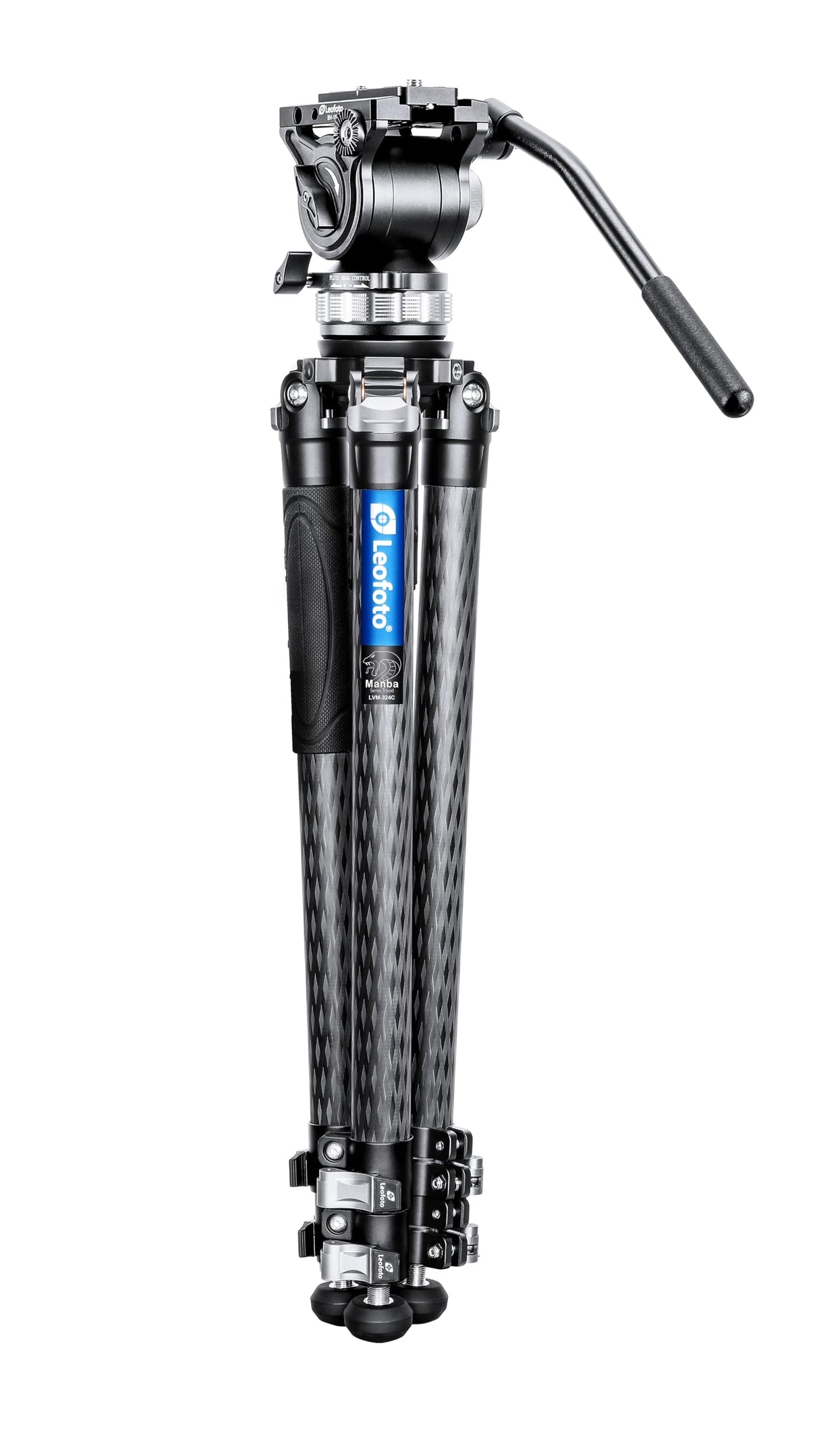 Leofoto - Manba - Trípode de Carbono para cámaras - Capacidad de Carga de 10 kg - Pies Extensibles - Altura mínima de 31 cm a una Altura máxima de 168 cm - LVM-323C + BV-15