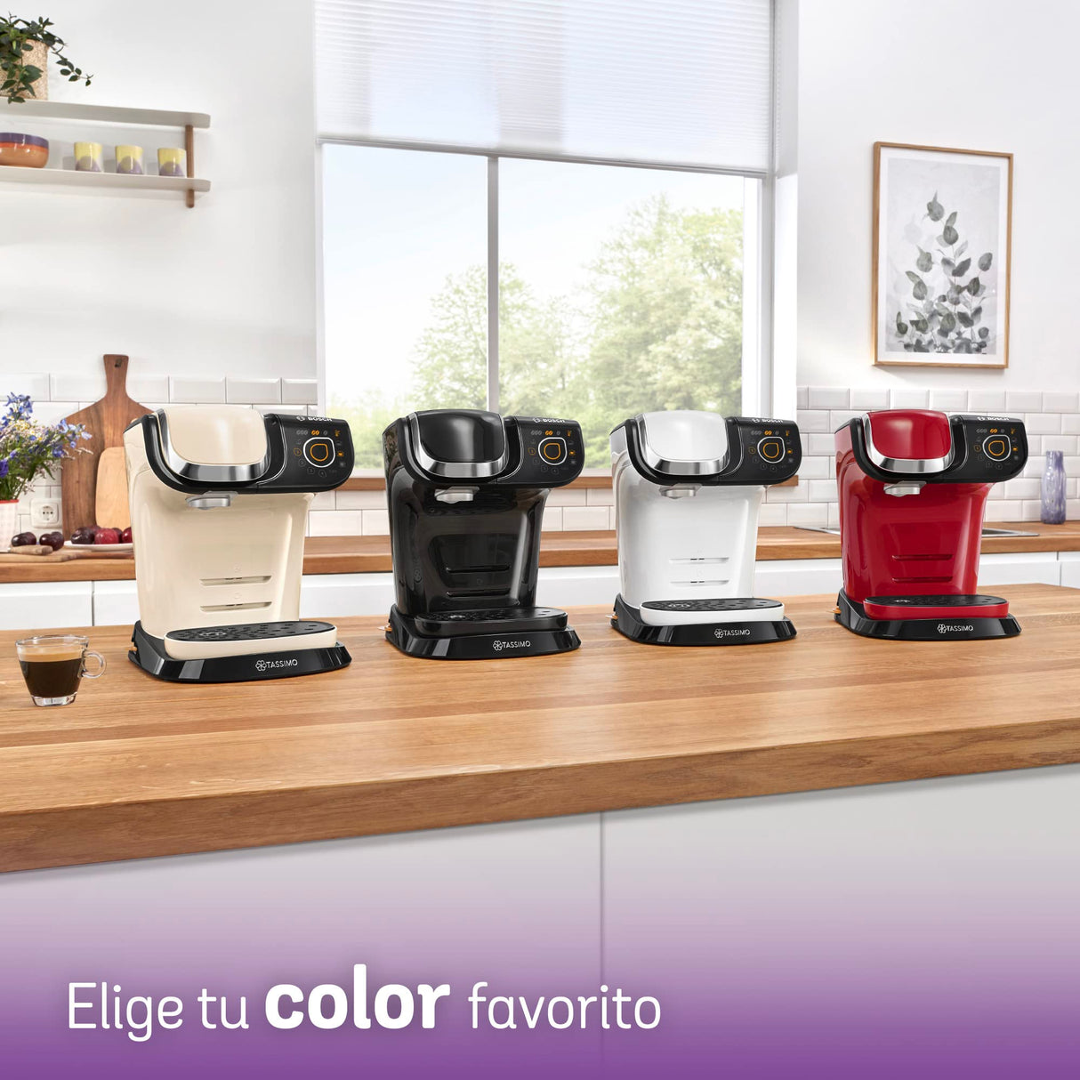 Bosch Hogar Máquina multibebida, Cafetera de cápsulas, Hasta 70 bebidas, OneTouch, Servicio individual, Personalización de bebidas, Filtración de agua, Color Negro