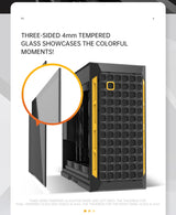 Geometric Future M6 Raphael Mid Tower, Carcasa de PC, diseño de Canal de Aire Vertical, Soporte para E-ATX de 12" x 11", radiador 360, Soporte de GPU Vertical, Negro, GEO-M6-RA