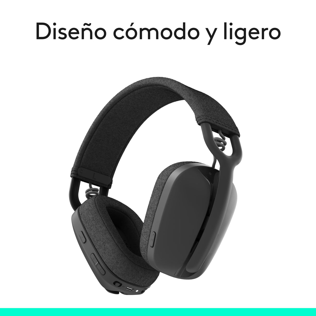 Logitech Zone Vibe 100 Auriculares inalámbricos ligeros, Micrófono con cancelación de ruido, Bluetooth multidispostivivo avanzado, Funcionan con Teams, Google Meet, Zoom, Mac/PC - Gris