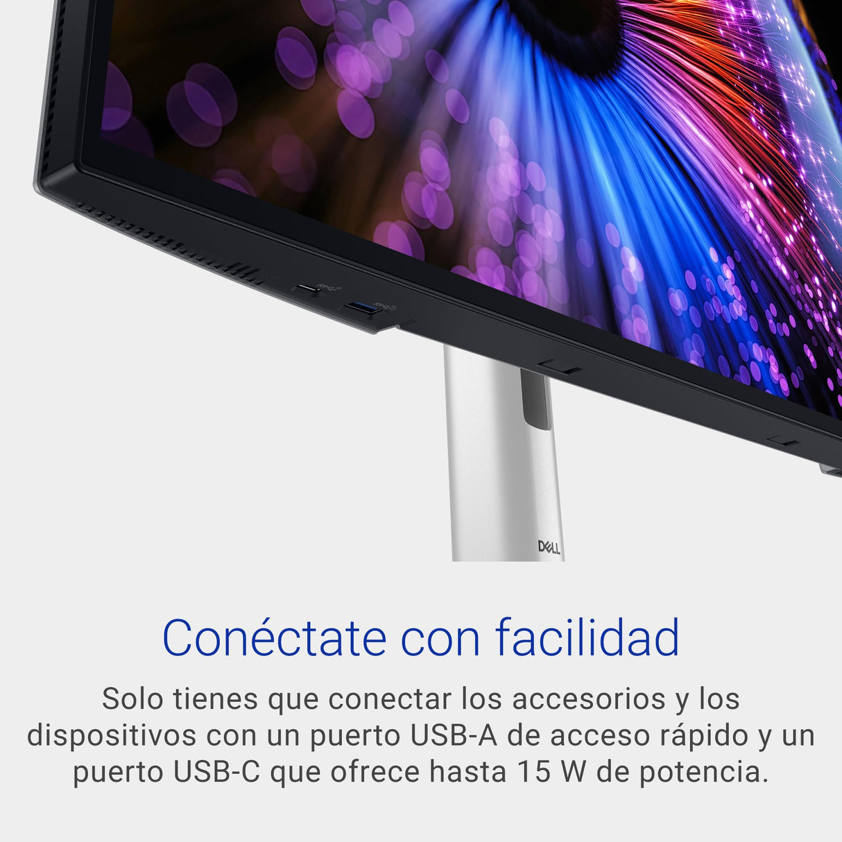 Dell U2724DE UltraSharp Thunderbolt 27" QHD (2560x1440) Monitor, 120Hz, IPS Black, 5ms, 98% DCI-P3, 2x Thunderbolt, 2x USB-C, 2x DisplayPort, HDMI, 4x USB, RJ45, 3 Años de Garantía, Plata
