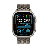 Apple Watch Ultra 2 GPS + Cellular Smartwatch, reloj deportivo con caja de titanio natural resistente 49 mm y Pulsera Milanese Loop en titanio Natural - Talla S. Monitor de entreno y neutro en carbono