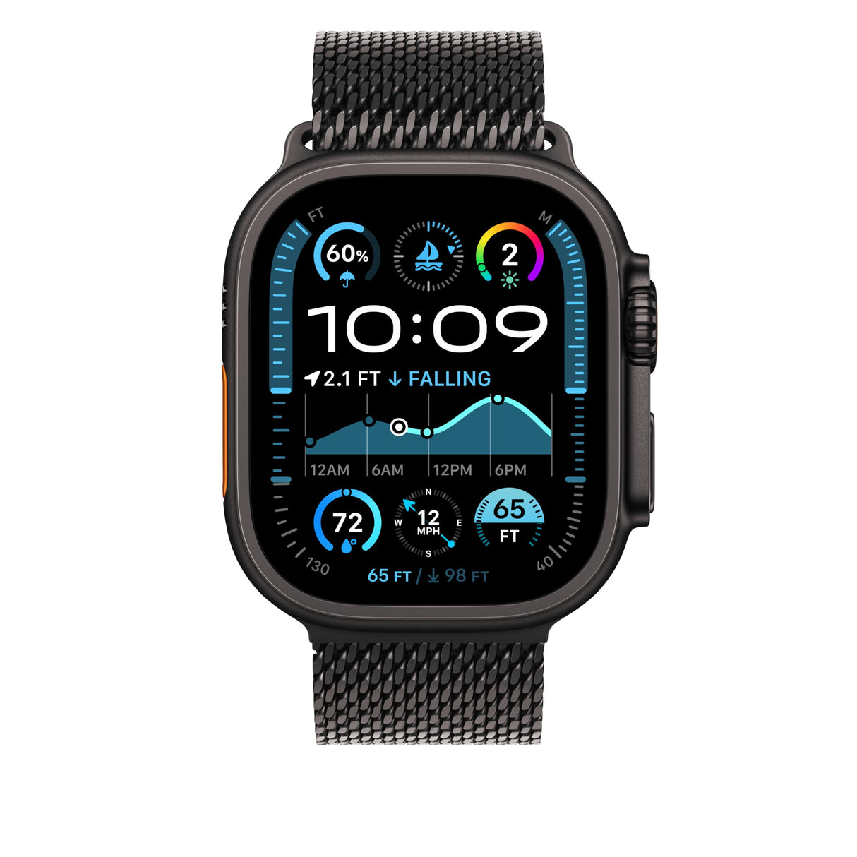 Apple Watch Band - Pulsera Milanese Loop - 49 mm - Negro - Talla M