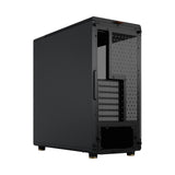 Fractal Design North Charcoal Black Tempered Glass Dark - Frente de Madera de Nogal - Panel Lateral de Vidrio - Incluye Dos Ventiladores Aspect PWM de 140 mm - Puerto USB Tipo C