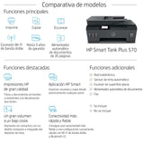HP Smart Tank Plus 570 5HX14A- Impresora A4 Multifunción con Deposito de Tinta Recargable, Impresión a Color, Escaner, Copiadora, Wi-Fi, HP Smart App, Negro
