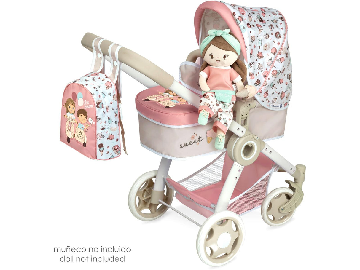 DE CUEVAS TOYS Coche Muñeca 3 X 1 Plegable Sweet 41X62X70Cm