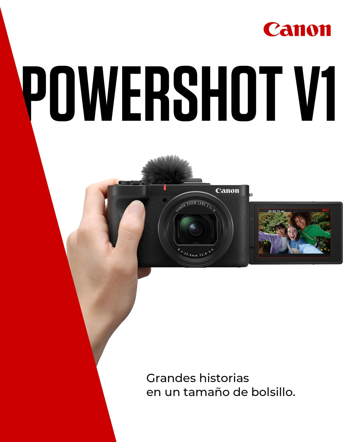 Canon PowerShot V1 - Cámara para Vlogging con Objetivo Ultra Gran Angular f/2.8 | Creadores de Contenido, Vlogs y Viajes | Conexión por USB y Wi-Fi