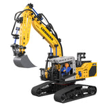 fischertechnik 576450 Liebherr R938 Excavadora Neumática – Kit de construcción Realista para niños Desde 10 años y Adultos, 689 Piezas, Amarillo