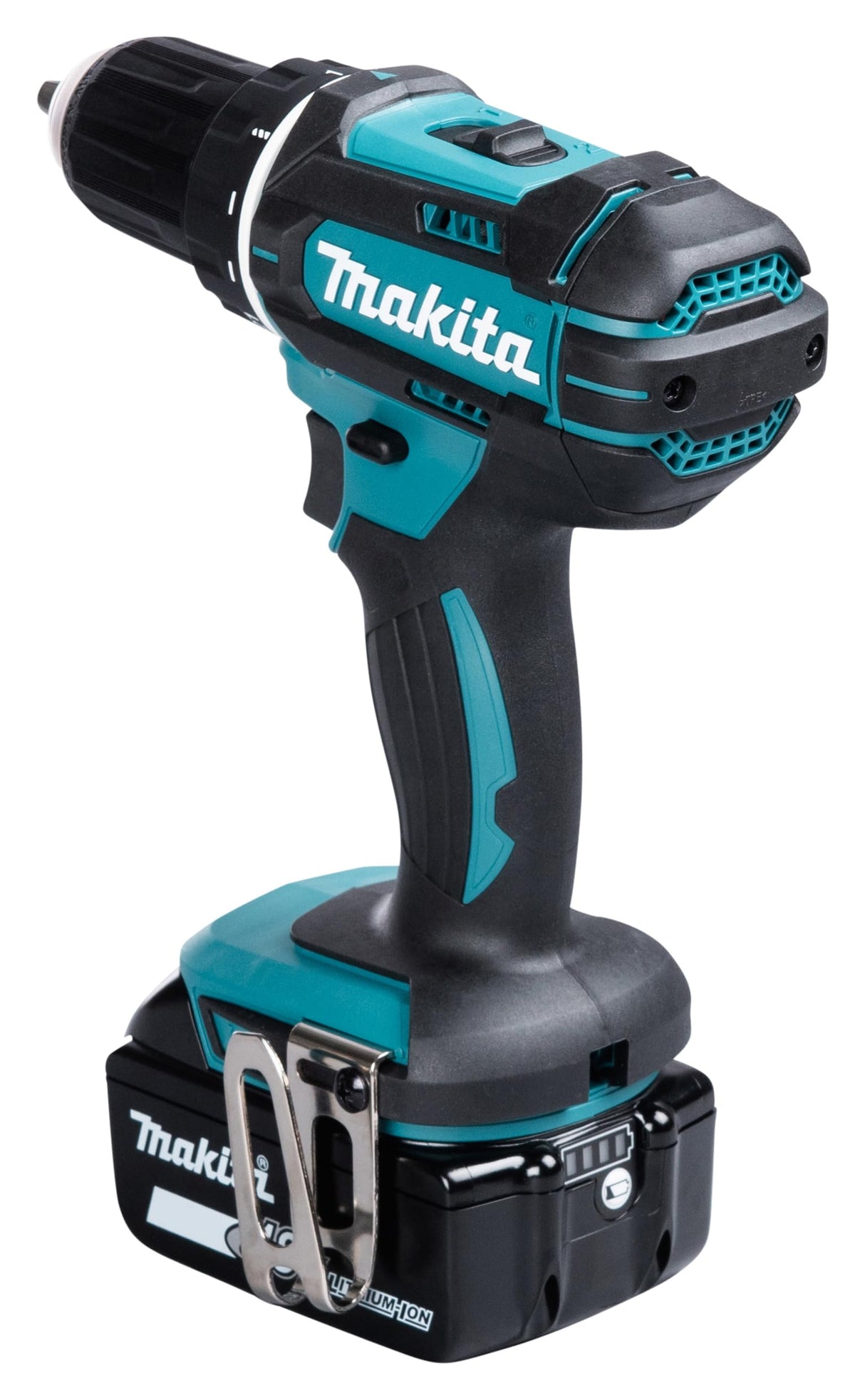 Makita DDF482RFJ drill Negro, Azul 1900 RPM 1,5 kg - Taladro eléctrico (1900 RPM, 1,3 cm, 3,8 cm, 36 Nm, 62 Nm, 600 RPM)