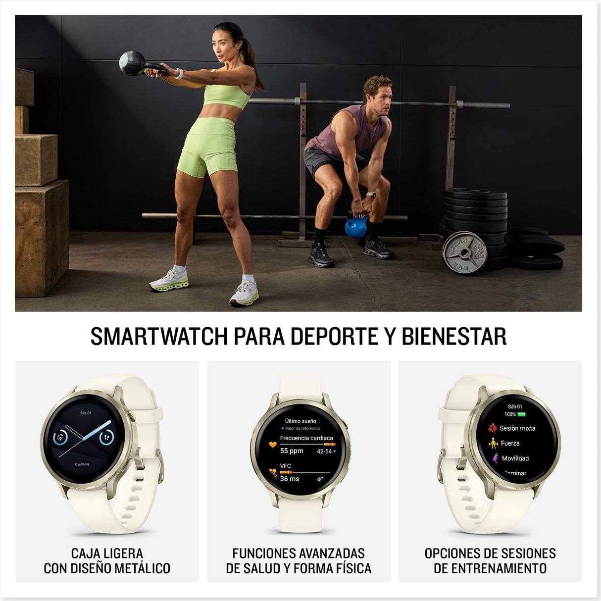 Garmin Venu 4, 41 mm, Smartwatch Premium con GPS, Pantalla táctil AMOLED, Diseño de Acero Inoxidable, Linterna LED, Funciones avanzadas de Salud y Forma física, 10 días de autonomía, Dorado