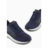 Armani Exchange Dusseldorf Embossed Geometric Motifs, Zapatillas Hombre, Azul Marino y Negro, 41 EU