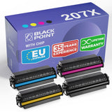 [CON CHIP] Black Point Juego de 4 Cartuchos de Tóner para HP 207X HP 207A con Chip W2210X W2211X W2212X W2213X para HP Color Laserjet Pro MFP M282nw MFP M283fdn MFP M283fdw M255dw M255nw - Certificado