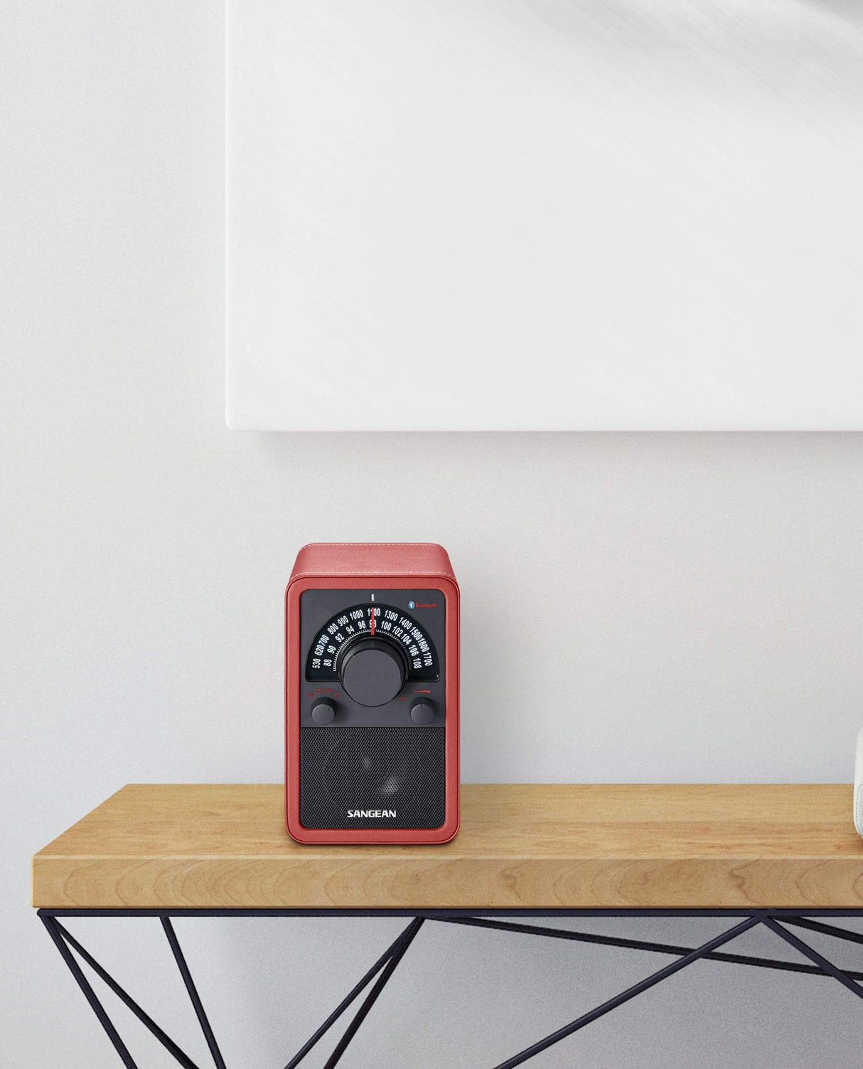 Sangean WR-15BT - Radio FM, Cuero Rojo