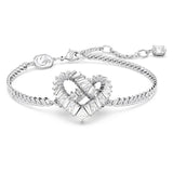 Swarovski Matrix Pulsera en Forma de Corazón, Cristal Blanco, Talla Baguette en un Baño de Rodio, de la Colección Matrix de Swarovski