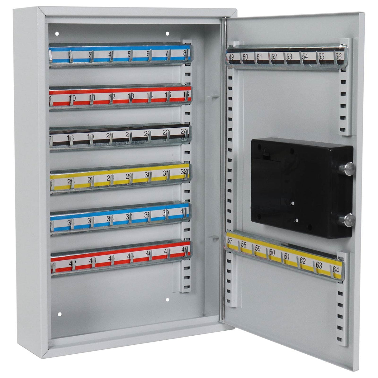 Caja fuerte para 64 llaves S64 EL de Rottner, Color gris claro, Fabricada en chapa metálica resistente, Cerradura electrónica, Teclado plano con luces LED, Tornillos de fijación incluidos