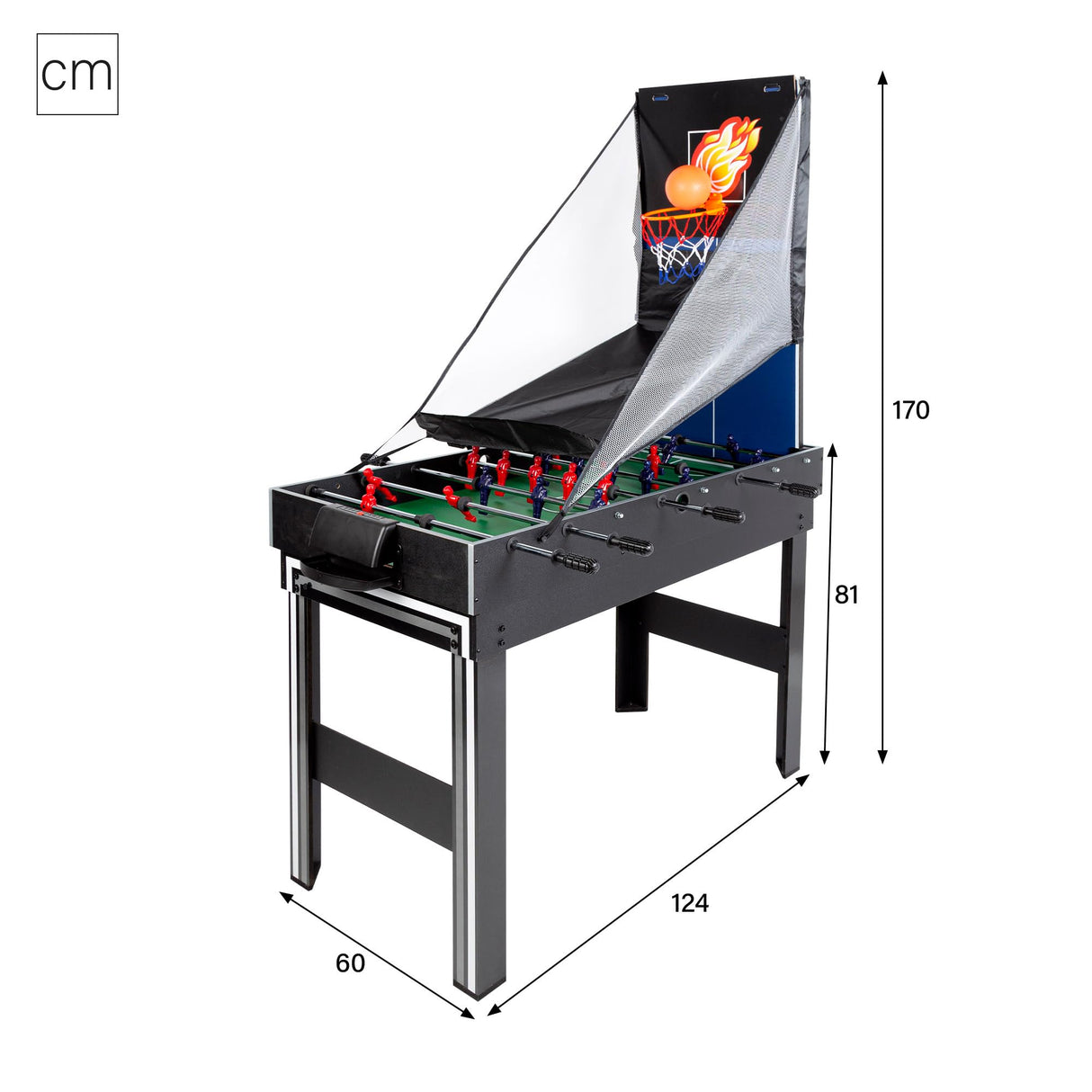 ColorBaby CB Games - Mesa multijuegos 20 en 1, Futbolín, Hockey, Billar, Baloncesto, Juegos de Mesa, 120x110x82 cm, Futbolines para niños, Futbolín Infantil, Regalo para Toda la Familia (85422)