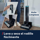 Hoover HW3 - Aspirador y fregasuelos inalámbrico 2 en 1 seco y húmedo - para Suelos delicados y Duros - 40 min autonomía - Anti-Twist - Autolimpieza Aire frío - Limpieza Bordes Bilateral [HW3Z00]