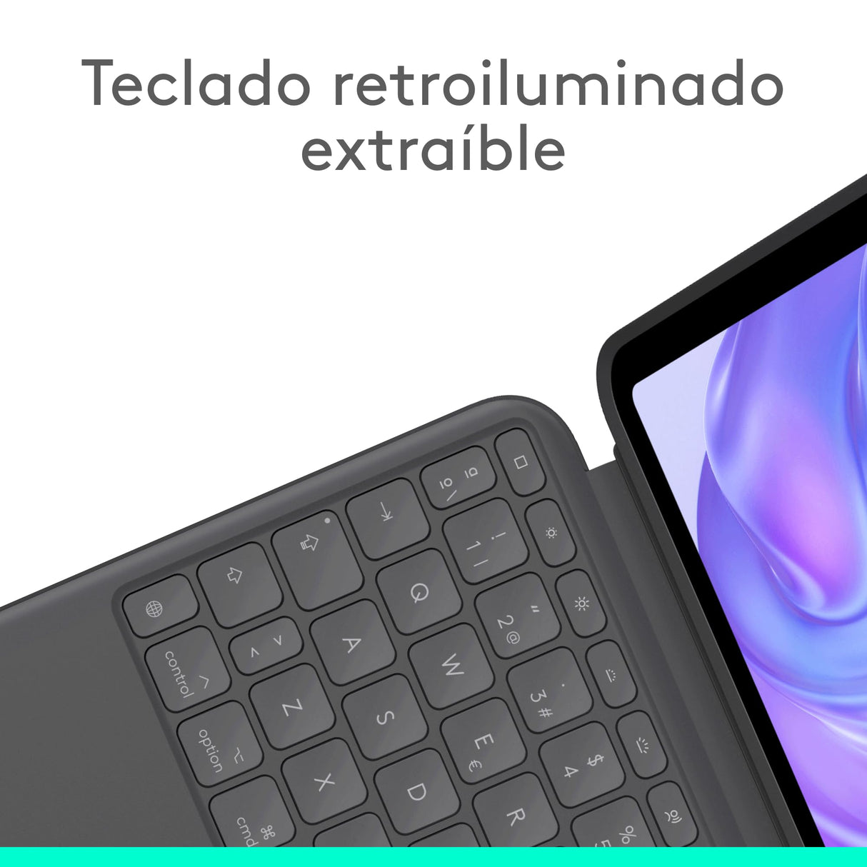 Logitech Combo Touch, Funda con Teclado, iPad Pro 11 Pulgadas (M4)(2024) - Teclado retroiluminado extraíble con Soporte abatible, Escritura cómoda, Modo Multiuso, Disposición QWERTY Español - Grafito