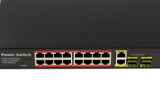KALEA-INFORMATIQUE Conmutador Gigabit Ethernet para alimentación remota PoE+ de 30 W con 16 Puertos RJ45 de Bajada y 2 Puertos RJ45 o SFP de Subida
