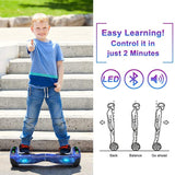 SISIGAD Hoverboard, Electric Scooters with Bluetooth & 6.5" Flash Wheels & LED Headlights Fender Lights, All Terrain for Kids