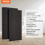 VEVOR Paneles Acústicos 1200x600 mm Paneles de Pared de Madera Decorativa MDF para Decoración de Paredes Interiores Paneles de Pared de Madera Sintética para Reducción de Ruido Roble Negro 4 Piezas
