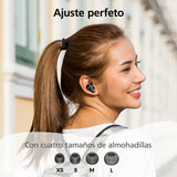 JVC Gumy Premium Auriculares Bluetooth True Wireless con Cancelación de Ruido, Bluetooth 5.4, Modo Ambiente, Baja Latencia, 26h batería, Estuche Translúcido USB-C, Negro Oliva - HA-A23T-B