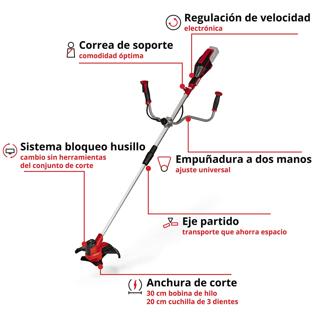 Einhell Desbrozadora con batería AGILLO 18/200 Power X-Change (Li-Ion, 18 V, 7500 min-1, sin batería ni cargador)