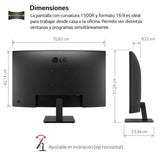 LG 32MR50C-B - Monitor Curvado, 32 Pulgadas, VA 3000:1, 1500R, 16:9, Velocidad 100 Hz, HDMIx2, Super Resolution+, AMD FreeSync Premium, Clasificación E, Negro