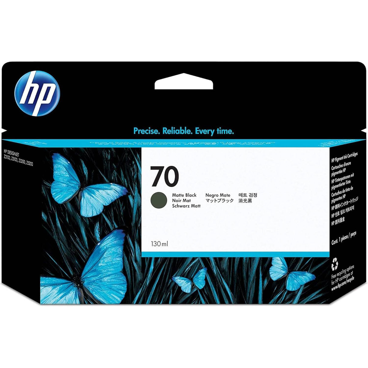 HP 70 C9448A Negro Mate, Cartucho de Tinta DesignJet, de 130 ml, para Impresoras HP DesignJet Z2100, Z3100, Z3200 Photo Printer series, HP DesignJet Z5200 PostScript Printer