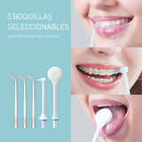 Panasonic EW1614AW503-PACK Family Irrigator Oral Dental, Chorro Ultrasónico, Modo Infantil, 10 Ajustes de Presión, IPX7, Ortodoncia, 5 boquillas, alimentado por Red Eléctrica, Blanco