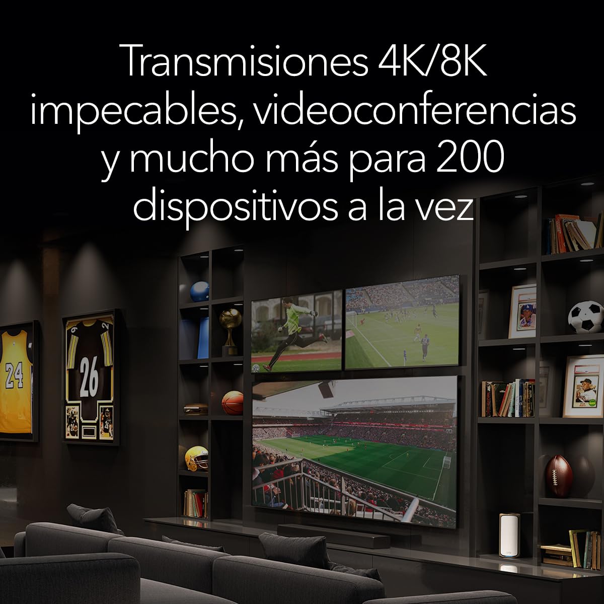 NETGEAR Orbi Mesh WiFi 7 Mesh Orbi Quad-Band (RBE972SB) | Router + 1 repetidor satélite | Cobertura de hasta 440 m², 200 Dispositivos | Puerto Internet de 10 Gbit, BE27000 802.11be